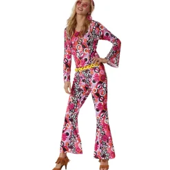 tectake® Damenkostüm Hippie Flowerpower