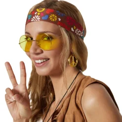 tectake® Damenkostüm Hippie Weste und Hose