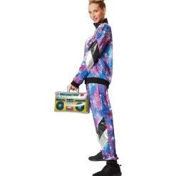 tectake® Damenkostüm Retro 80er 90er Jahre Disco Jogginganzug