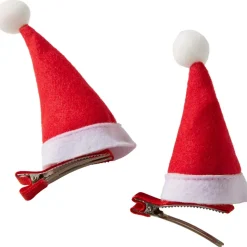 tectake® 2er Set Haarklammern Weihnachtsmützen