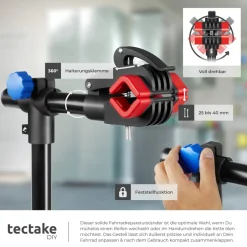 tectake® Fahrradmontageständer, klappbar, für alle gängigen Modelle, lackschonend, inklusive Werkzeugablage