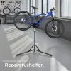 tectake® Fahrradmontageständer, Belastbarkeit 50 kg, klappbar mit Schnellverschlüssen, lackschonend, inklusive Vorderrad-Stabilisator und magnetischer Werkzeugablage