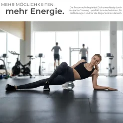 tectake® Faszienrolle, mit verschiedenen Noppenzonen, zum Lösen von Verklebungen und Muskelverhärtungen, leichte Reinigung, 335 x 145 mm