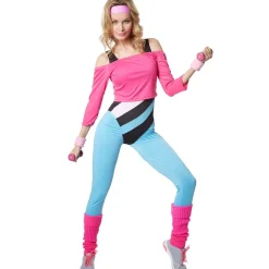tectake® Frauenkostüm Aerobic-Star