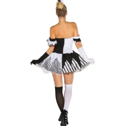 tectake® Frauenkostüm Black White Skeleton