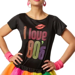 tectake® Frauenkostüm 80er Jahre Disco-Lady