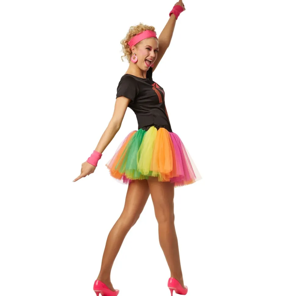 tectake® Frauenkostüm 80er Jahre Disco-Lady
