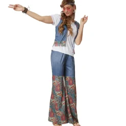 tectake® Frauenkostüm Groovy Flower Girl
