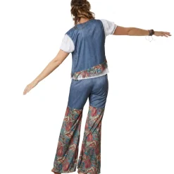 tectake® Frauenkostüm Groovy Flower Girl
