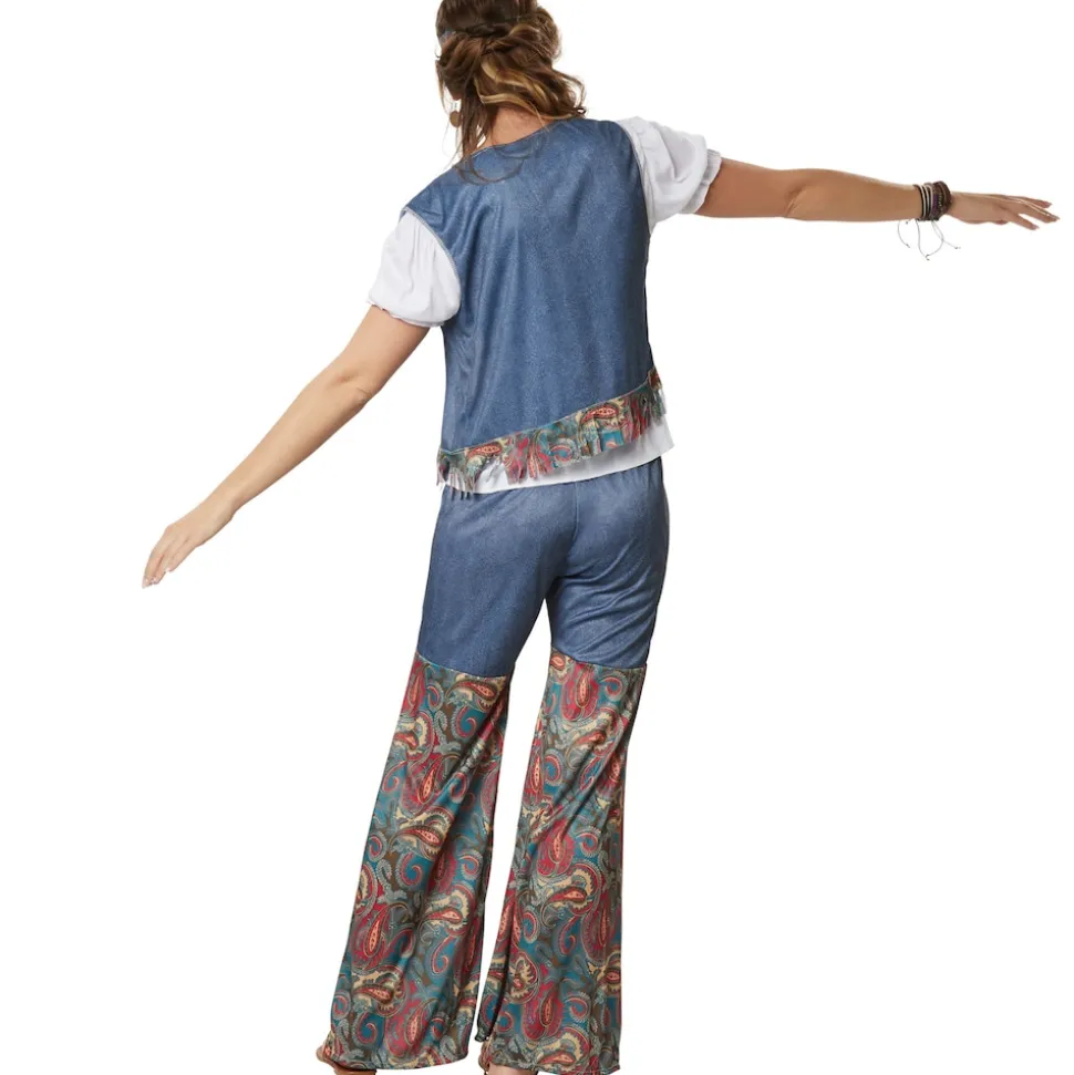 tectake® Frauenkostüm Groovy Flower Girl