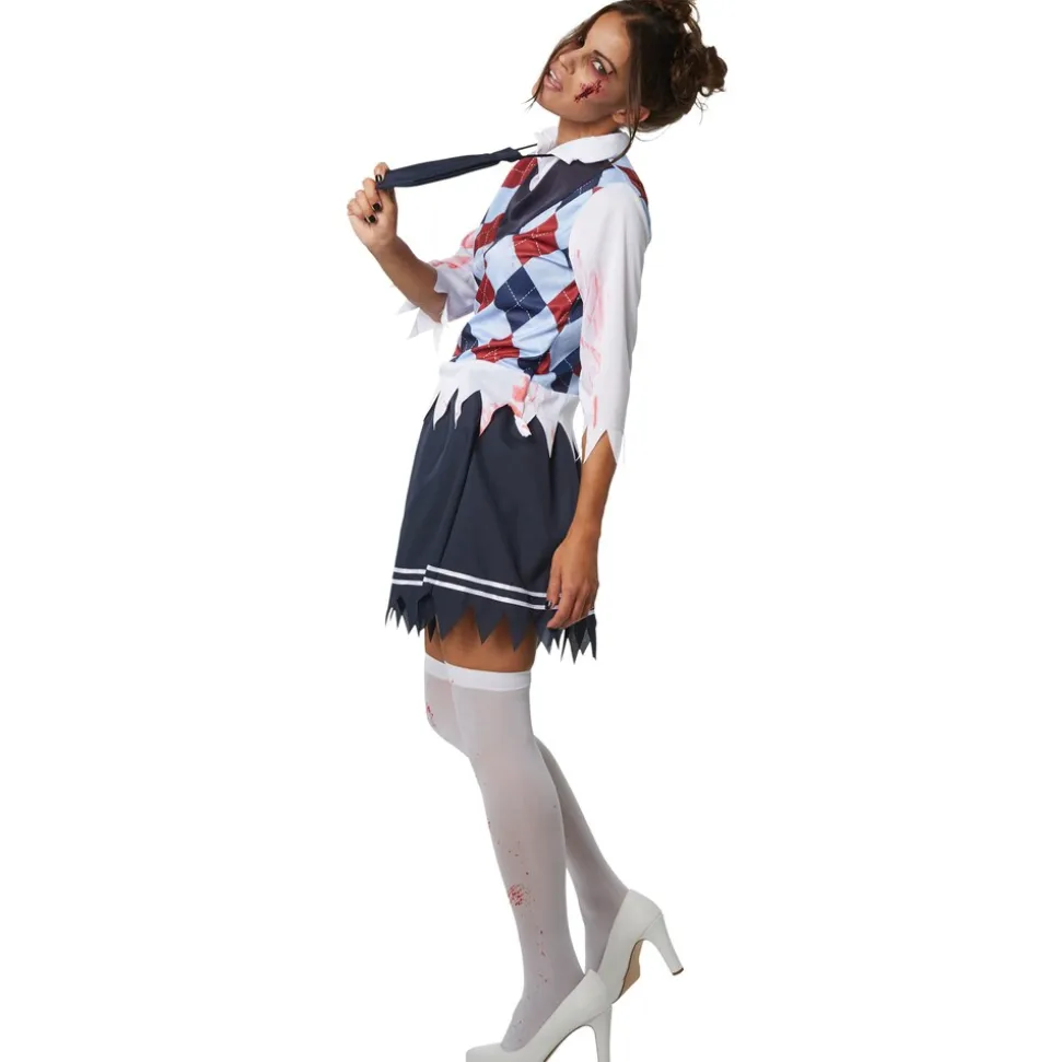 tectake® Frauenkostüm Gruseliges Zombie Schulmädchen