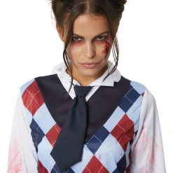 tectake® Frauenkostüm Gruseliges Zombie Schulmädchen