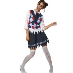 tectake® Frauenkostüm Gruseliges Zombie Schulmädchen