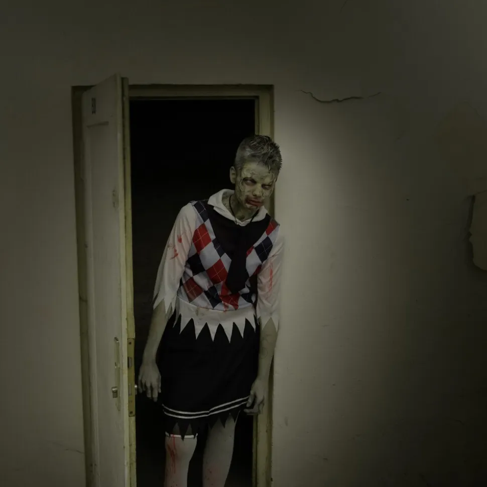 tectake® Frauenkostüm Gruseliges Zombie Schulmädchen