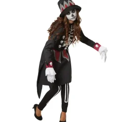 tectake® Frauenkostüm Gruselige Skull Lady