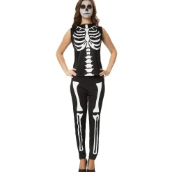 tectake® Frauenkostüm Gruselige Skull Lady