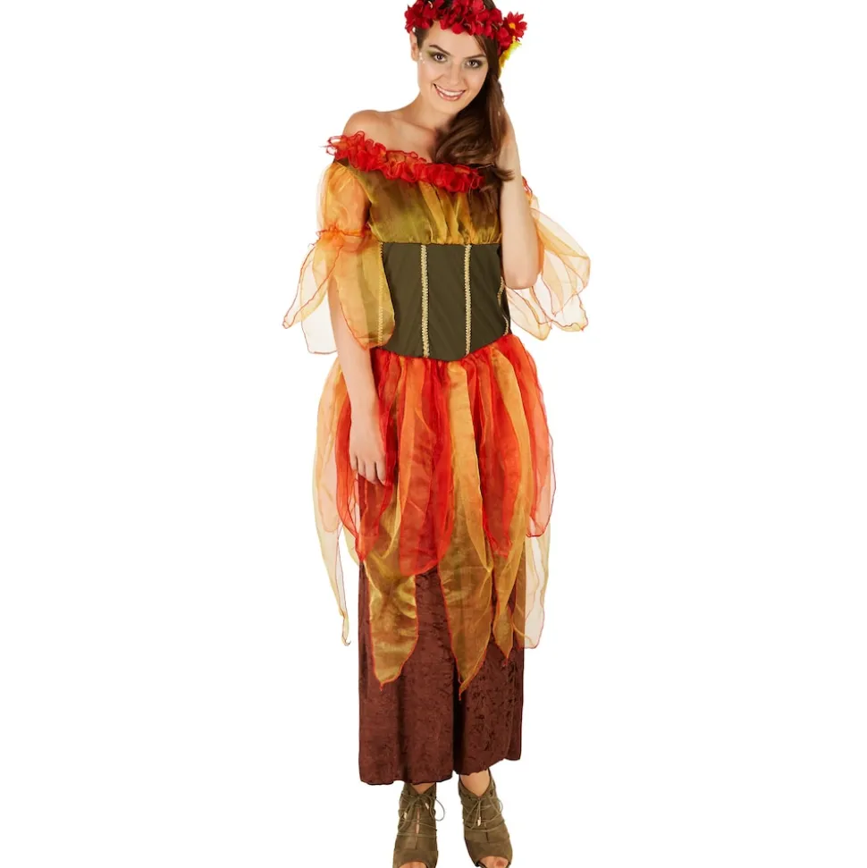 tectake® Frauenkostüm Herbstfee