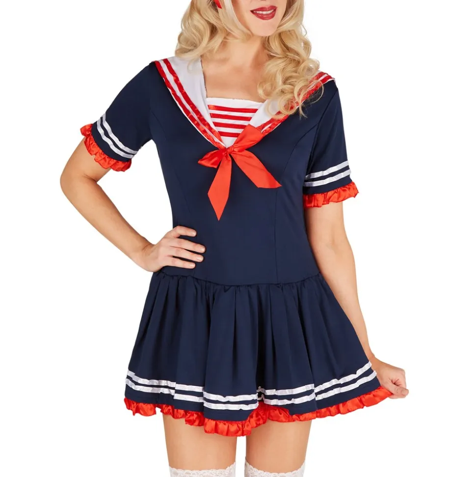 tectake® Frauenkostüm Marine-Lady