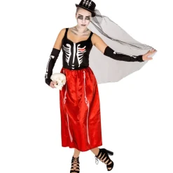 tectake® Frauenkostüm Skeleton