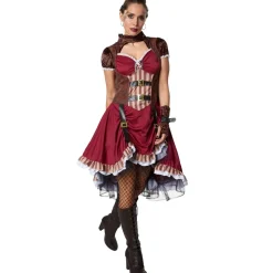tectake® Frauenkostüm Steampunk Edelfrau