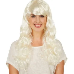 tectake® Frauenperücke Weißblond lang