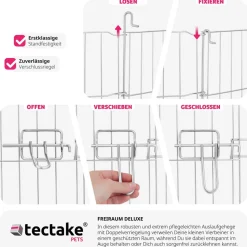 tectake® Freilaufgehege , aus 8 Gitterelementen, große Tür mit Doppelverriegelung, Ø 204 x 93 cm