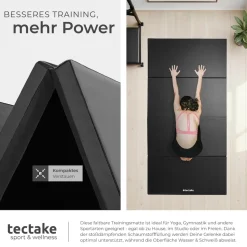 tectake® Gymnastikmatte, klappbar und erweiterbar, hautfreundlich und pflegeleicht, 240 x 120 x 5 cm