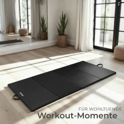 tectake® Gymnastikmatte, klappbar und erweiterbar, hautfreundlich und pflegeleicht, 240 x 120 x 5 cm