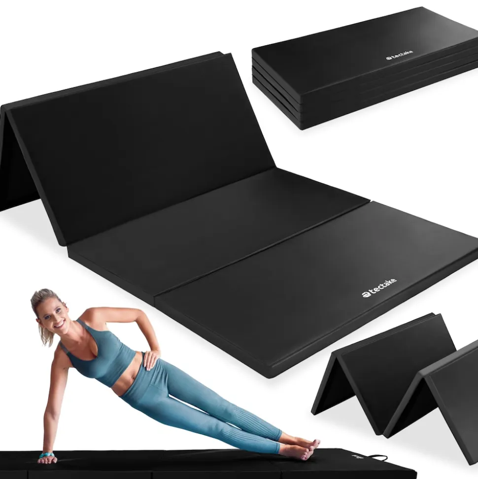 tectake® Gymnastikmatte, klappbar und erweiterbar, hautfreundlich und pflegeleicht, 240 x 120 x 5 cm
