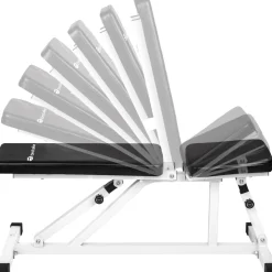 tectake® Hantelbank, Sitz 4-fach verstellbar, gepolstert mit Kunstlederbezug, 120 x 47 x 114 cm