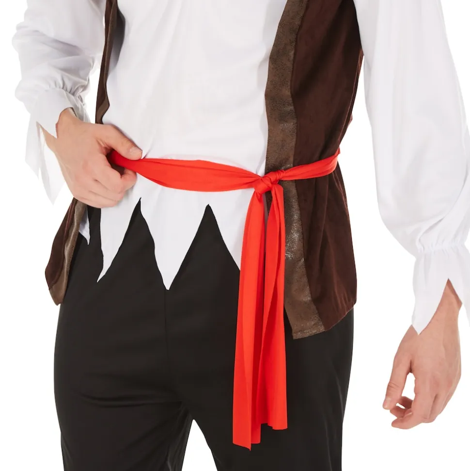 tectake® Herrenkostüm Pirat Kapitän Ringelbart