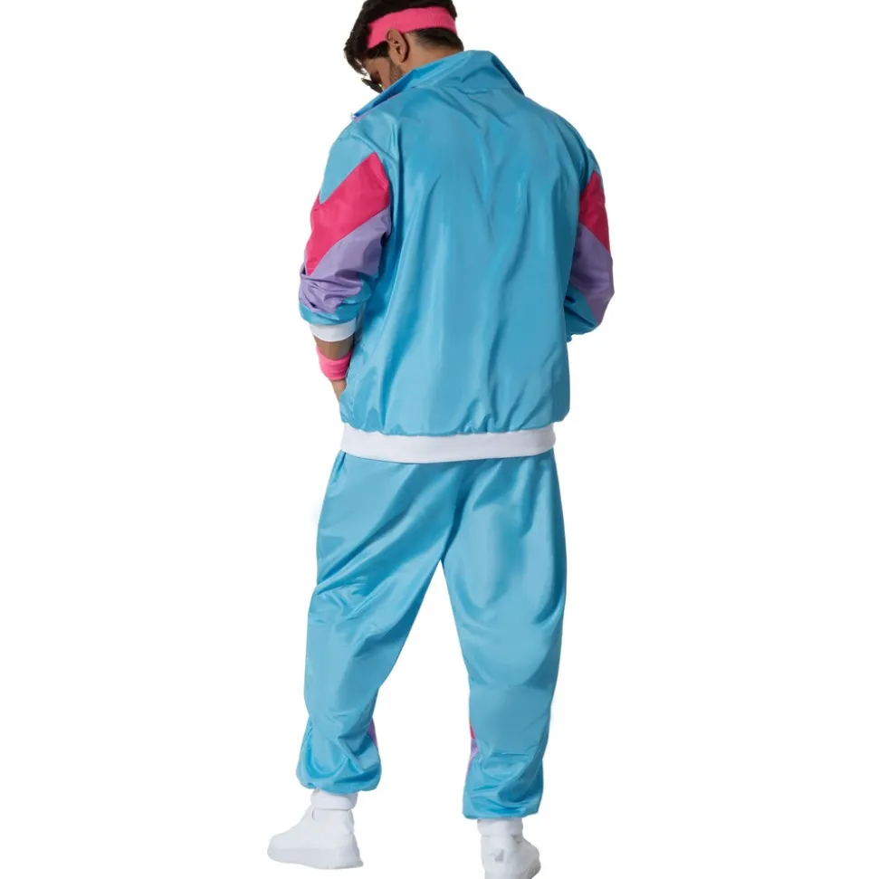 tectake® Herrenkostüm Retro 80er 90er Jahre Jogginganzug Set