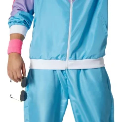 tectake® Herrenkostüm Retro 80er 90er Jahre Jogginganzug Set