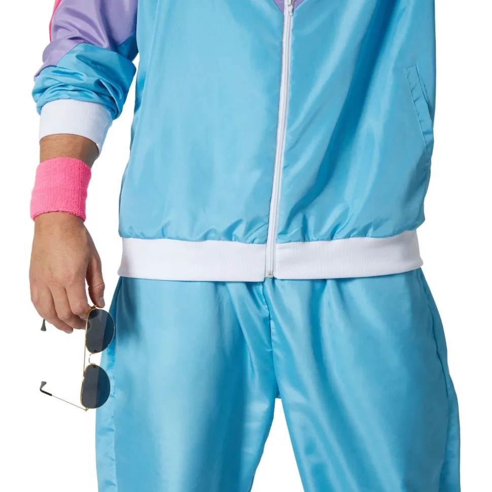 tectake® Herrenkostüm Retro 80er 90er Jahre Jogginganzug Set