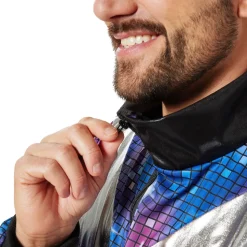 tectake® Herrenkostüm Retro 80er 90er Jahre Disco Jogginganzug