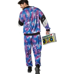 tectake® Herrenkostüm Retro 80er 90er Jahre Disco Jogginganzug