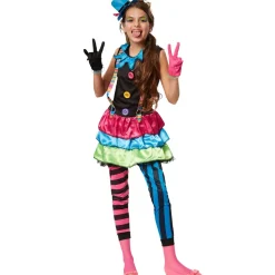 tectake® Mädchenkostüm Crazy New Wave Clown
