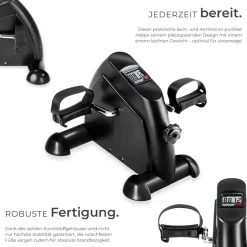 tectake® Mini Bike, Für Beine und Arme, einstellbarer Widerstand, leicht und platzsparend, inklusive Trainingscomputer