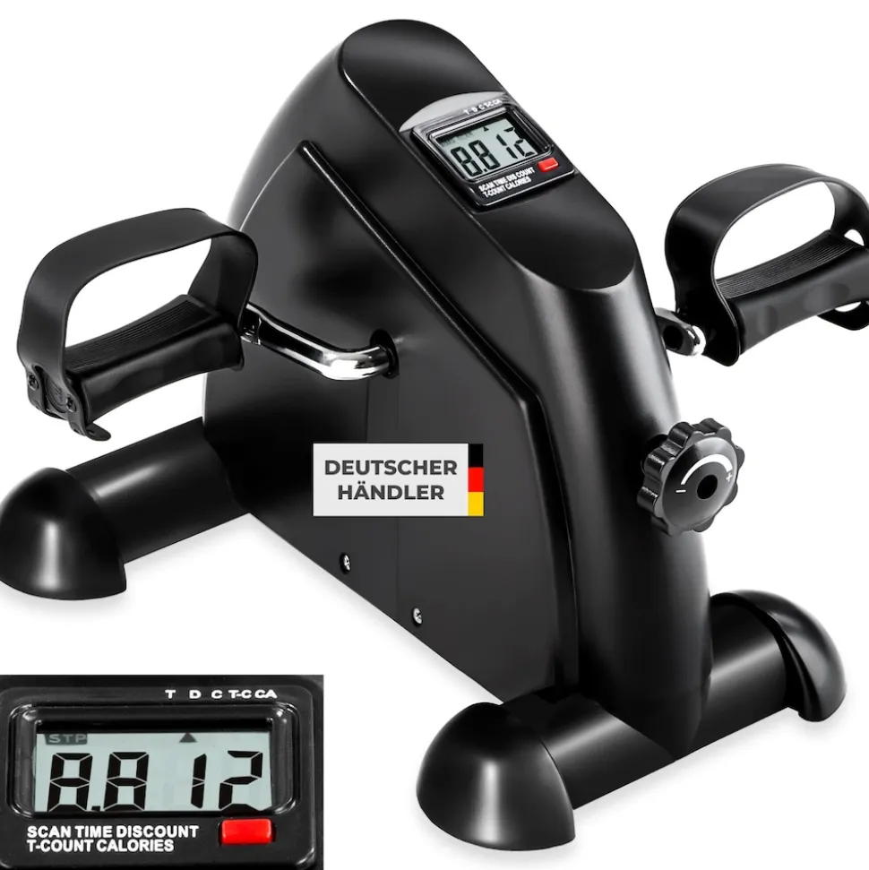 tectake® Mini Bike, Für Beine und Arme, einstellbarer Widerstand, leicht und platzsparend, inklusive Trainingscomputer