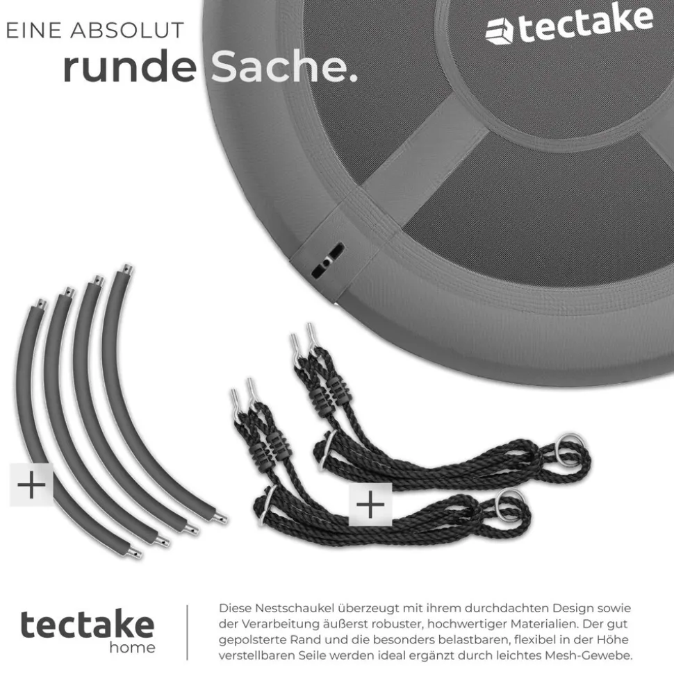 tectake® Nestschaukel, 120 kg Belastbarkeit, gepolsterter Rand, Textilene-Bespannung