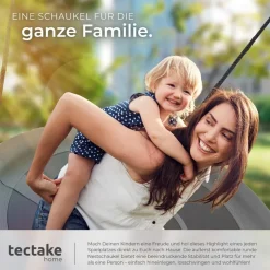 tectake® Nestschaukel, 120 kg Belastbarkeit, gepolsterter Rand, Textilene-Bespannung