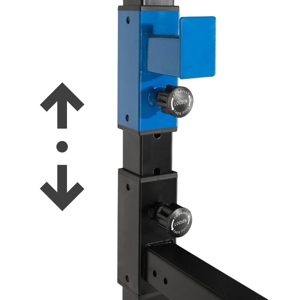 tectake® Power Rack, mit Latzug, höhenverstellbare Langhantelablagen und Sicherheitsstreben, 136 x 142,5 x 215 cm