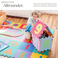 tectake® Puzzlematte, 86-teilig, aus EVA-Schaumstoff, Gesamtfläche: 3,6 m²,jedes Teil 31,5 x 31,5 x 1 cm