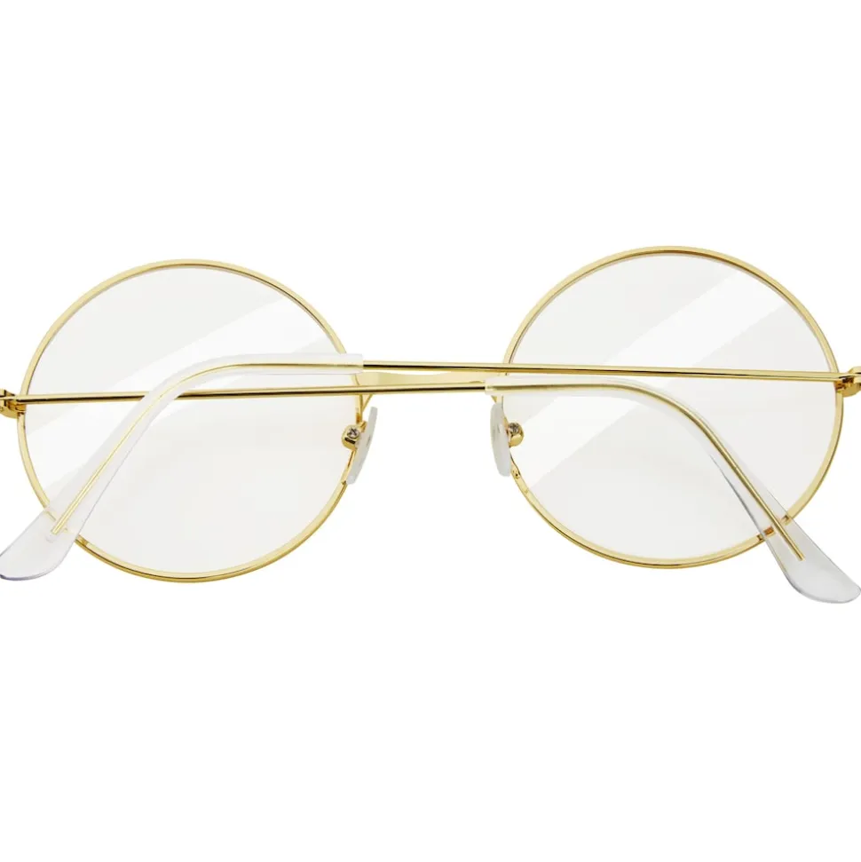 tectake® Runde Retrobrille mit goldenem Rahmen
