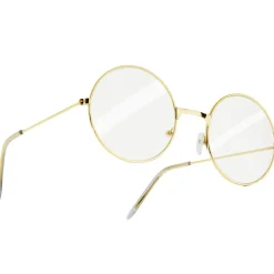tectake® Runde Retrobrille mit goldenem Rahmen