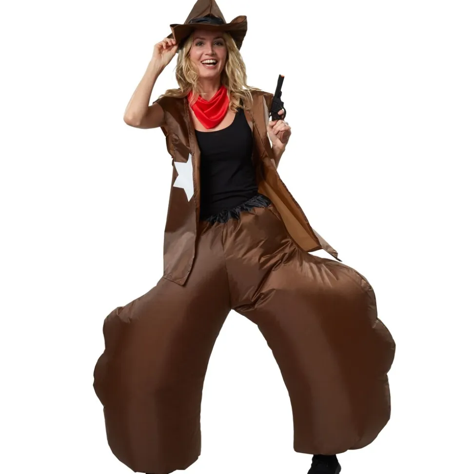 tectake® Selbstaufblasbares Kostüm Cowboy