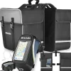 tectake® Set Fahrradtasche Georg und Fahrradrahmentasche, große Fahrradtasche mit 2 Fächern, Schnallenverschluss, Tragegriff und Reflektorstreifen, wasserabweisend und robust