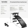 tectake® Sit-up Bank, 6-fach verstellbar, klappbar, rutschfeste Fußenden, inklusive 2 Hanteln und elastische Seile