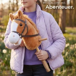 tectake® Steckenpferd, ab 24 Monaten, detailreiche Gestaltung, Gesamtlänge 103 cm