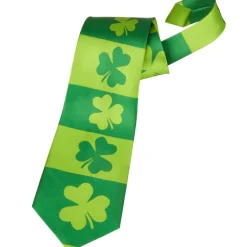 tectake® St. Patrick’s Day Kleeblatt Krawatte mit Streifen